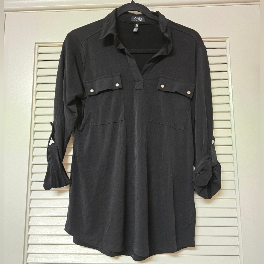 Jones New York - 3/4 Sleeve Classic Top With Front Pockets